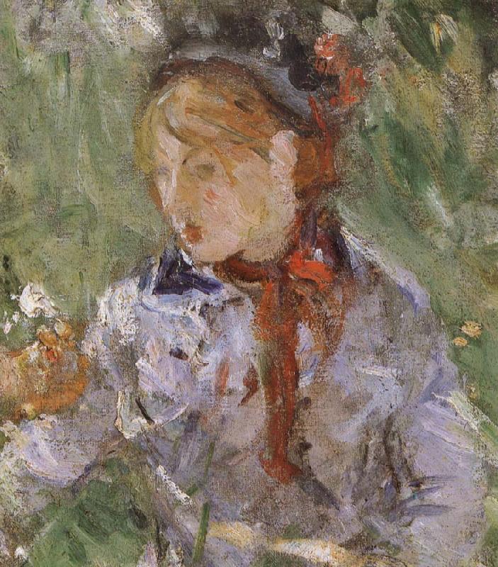 Berthe Morisot Detail of  The woman and children are in the park